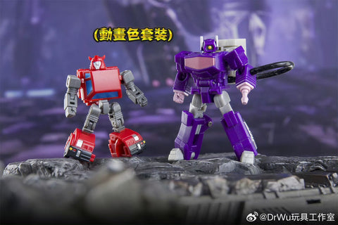 Dr.Wu & Mechanic Studio Extreme Warfare DW-E37 Leap (Cliffjumper) / DW-E38 Pulse Gun (Shockwave) Comic Color Version 2 in 1 set 4.5cm