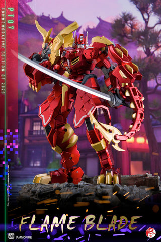 Pangu Toys PT-07 PT07 Flame Blade (Modified Iron Factory EX45, Yoroi Shishimaru Lio Convoy Leo Prime) Red Version 15cm / 5.9"