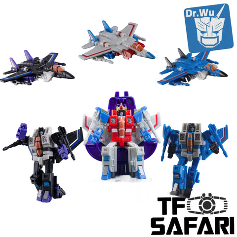 Dr.Wu & Mechanic Studio Extreme Warfare DW-E09 Star Fear / E12 Blue Thunder / E15 Dark Sky (Starscream / Thundercracker / Skywarp) 3 in 1 set 6cm / 4.6"