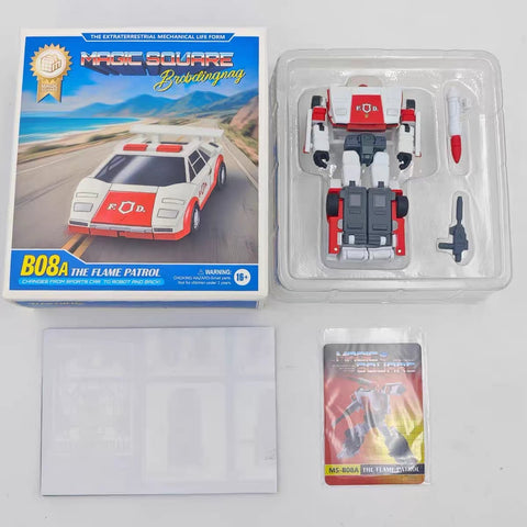Magic Square MS-Toys MS-B08A MSB08A The Flame Patrol (Red Alert) Repaint 2025 Version  9.5 cm/ 3.8"