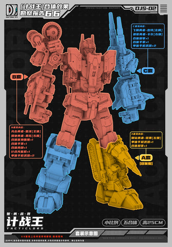 Craftsman Toys Dajiangshe DJS-02D DJS02D Jette (Strafe) / DJS-02E DJS02E Karl (Lightspeed) Tacticlord Combiner ( IDW G1 Computron Combiner / Technobot) 2 in 1 Set 10cm / 4"