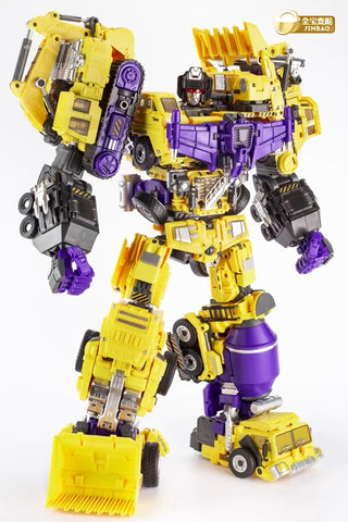 【Loose Pack】JB Jinbao OS Combiner G2 Devastator (Oversized GT-01 GT01 Gravity Builder) 6 in 1 Set (Yellow Version) 45cm / 18"
