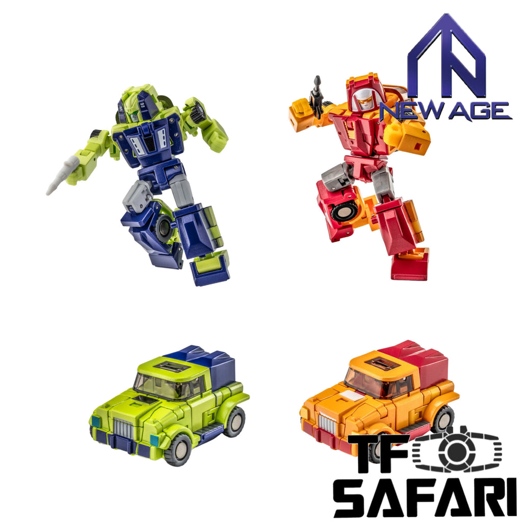 NA NewAge H66S BB (Gears) & H68B Leprechaun (Swerve) Shattered Glass Version 2 in 1 set New Age 8cm / 3"