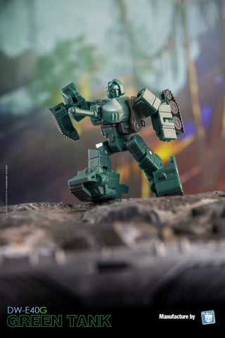 Dr.Wu & Mechanic Studio Extreme Warfare DW-E40G Green Tank (Gobots Treds) / DW-E42 Shi Fu (Alpha Trion)  2 in 1 set 4.5cm