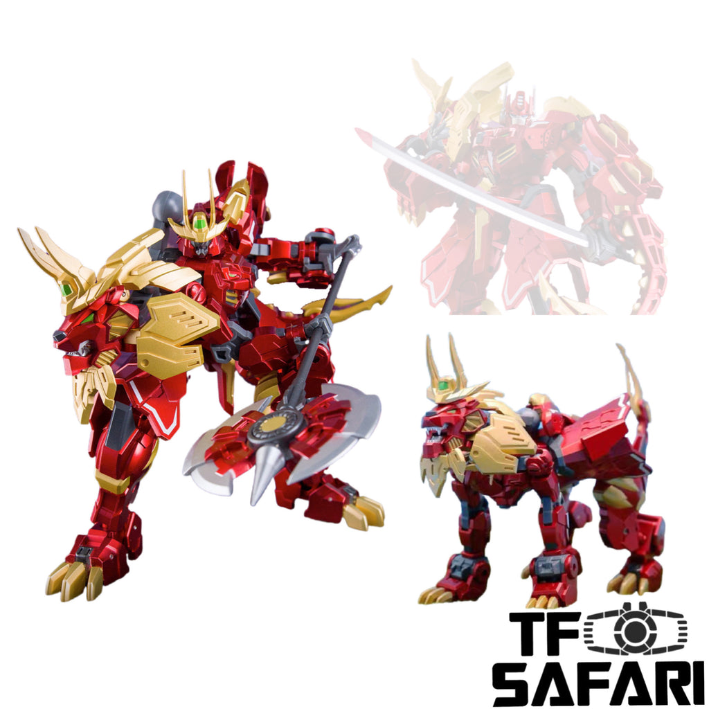 Pangu Toys PT-07 PT07 Flame Blade (Modified Iron Factory EX45, Yoroi Shishimaru Lio Convoy Leo Prime) Red Version 15cm / 5.9"