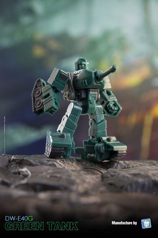 Dr.Wu & Mechanic Studio Extreme Warfare DW-E40G Green Tank (Gobots Treds) / DW-E42 Shi Fu (Alpha Trion)  2 in 1 set 4.5cm