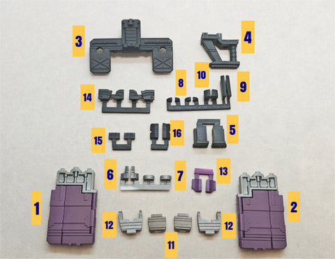 Superman Studio SPS55 SPS-55 Gap fillers for Age of the Primes AotP Megatronus The Fallen Upgrade Kit