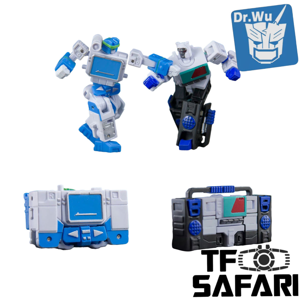 Dr.Wu & Mechanic Studio Extreme Warfare DW-E02M Monitor (Soundwave SG) / DW-E16M Sound Master (Blaster SG) Core Class Shattered Glass Version 2 in 1 set 6cm / 2.4"