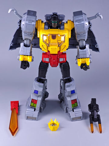 【Incoming】4th Party NB No Brand MP-08AA MP08AA Oversized KO King Grimlock Reximus Prime Animated Color Version ( with  transparent-neck / chest ) 32cm / 12.6"
