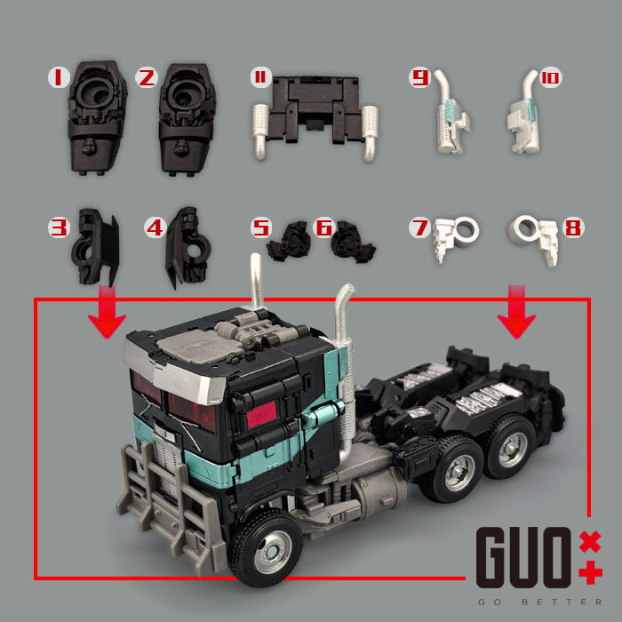 Go Better Studio GX-60B GX60B Gap fillers for SS-EX Nemesis Prime SS102 Black Version