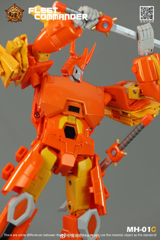 4th Party MHZ Toys MH01C MH-01C Fleet Commander Hurricane Not FT39 Quietus (Cyclonus MP size) Orange Version  28cm / 11"