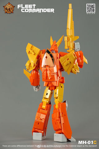 4th Party MHZ Toys MH01C MH-01C Fleet Commander Hurricane Not FT39 Quietus (Cyclonus MP size) Orange Version  28cm / 11"