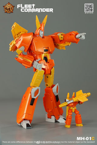4th Party MHZ Toys MH01C MH-01C Fleet Commander Hurricane Not FT39 Quietus (Cyclonus MP size) Orange Version  28cm / 11"