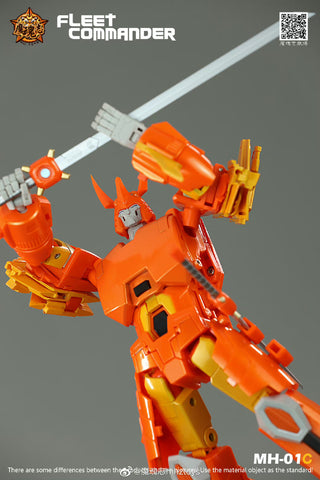 4th Party MHZ Toys MH01C MH-01C Fleet Commander Hurricane Not FT39 Quietus (Cyclonus MP size) Orange Version  28cm / 11"