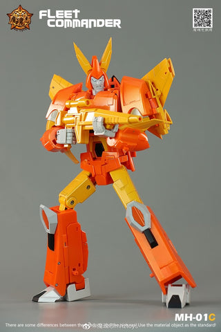 4th Party MHZ Toys MH01C MH-01C Fleet Commander Hurricane Not FT39 Quietus (Cyclonus MP size) Orange Version  28cm / 11"