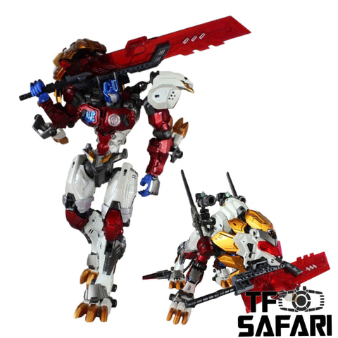 NeoArt Toys NT-10 NT10 Dual Form Leonidas Beast Muscle White Lion (Lio Convoy / Leo Prime) 21.5cm / 8.5"