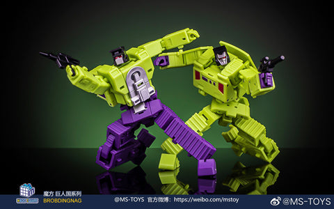 Magic Square MS Toys MS-B41A Excavator (Scavenger) & MS-B42A Bulldozer (Bonecrusher) Constructor Devastator Combiner (2 in 1 set)10cm / 4"