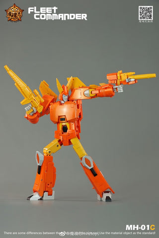 4th Party MHZ Toys MH01C MH-01C Fleet Commander Hurricane Not FT39 Quietus (Cyclonus MP size) Orange Version  28cm / 11"