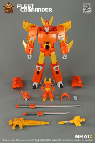 4th Party MHZ Toys MH01C MH-01C Fleet Commander Hurricane Not FT39 Quietus (Cyclonus MP size) Orange Version  28cm / 11"