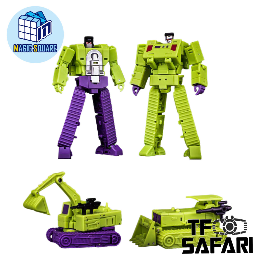 Magic Square MS Toys MS-B41A Excavator (Scavenger) & MS-B42A Bulldozer (Bonecrusher) Constructor Devastator Combiner (2 in 1 set)10cm / 4"