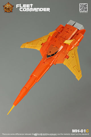 4th Party MHZ Toys MH01C MH-01C Fleet Commander Hurricane Not FT39 Quietus (Cyclonus MP size) Orange Version  28cm / 11"