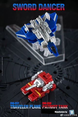 Dr.Wu Sword Dancer DW-E07 DWE07 Traveler Plane DW-E08 DWE08 Patriot Tank (G1 Slamdance 2 in 1 Mini-Cassette Warriors ) for WFC Kingdom / Legacy Blaster Dr Wu