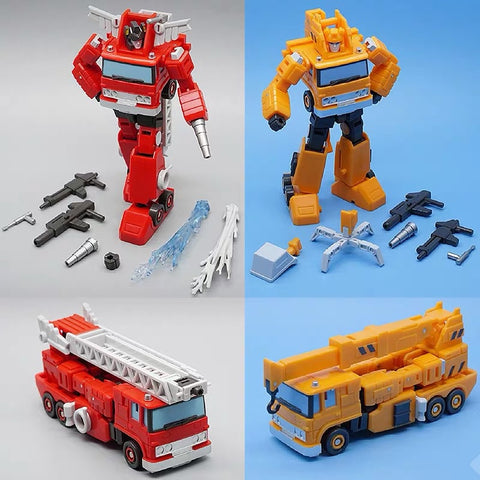 MFT MechFansToys MF-45 MF45 Fire Engine (Inferno) MF-46 MF46 Crane (Grapple) Mech Fans Toys 11cm/ 4.3"