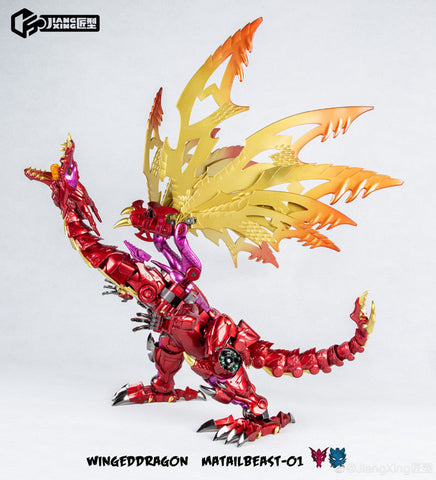 Jiangxing Metalbeast 01 JX-MB01 Winged Dragon (Transmetal 2 Megatron, Red Dragon) 30cm / 12"