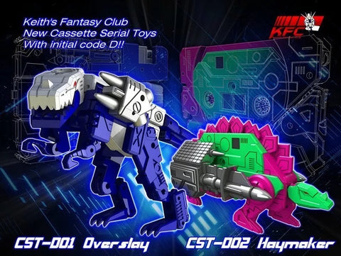 Keith's Fantasy Club KFC Toys CST-D01 / CST-D02 Overslay & Haymaker Set ( Slugfest / Overkill, G1 Original Color) Cassettes