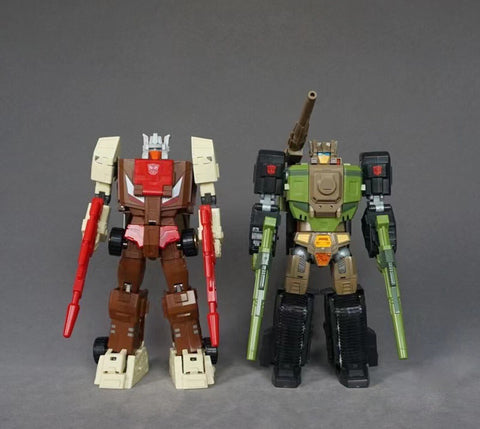 Yes Model 2 in 1 Set YM11 RF-01 Data Clerk YM12 RF-02 Stubborn Buffett (MTRM-01 Cupola MTRM-04 Ironwill, Hardhead & Chromedome) 23cm