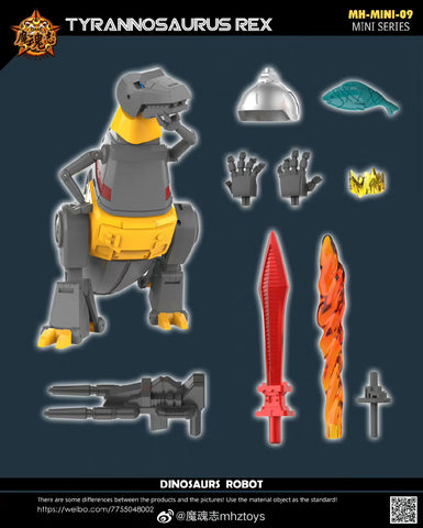 4th Party MHZ Toys MH-MINI-09 Tyrannosaurus Rex T-Rex ( Oversized NA Newage Ymir Grimlock)  14.5cm / 5.7”