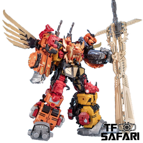 【Loose Pack】JB Jinbao OS Combiner Predaking (Oversized MMC Feral Rex ) 5 in 1 Set 45cm / 18"