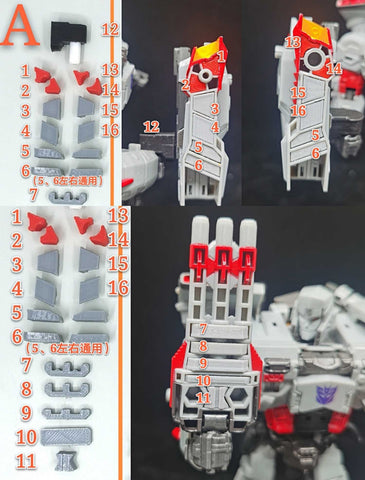 Ratchet Studio ROS-018 ROS018 Gap Filler (Leg Extensions, weapons) for Generation Selects Super Megatron Upgrade Kit