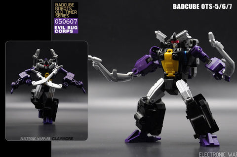 BadCube BC Evil Bug Corps OTS-05 / 06 / 07 Claymore, Hypno, Kickbutt (Shrapnel, Bombshell, Kickback) Collector's Version 14cm / 5.5"
