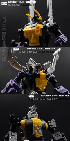 BadCube BC Evil Bug Corps OTS-05 / 06 / 07 Claymore, Hypno, Kickbutt (Shrapnel, Bombshell, Kickback) Collector's Version 14cm / 5.5"