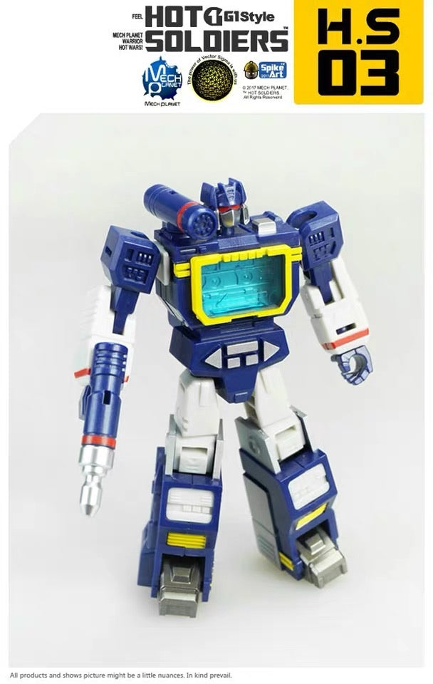 Mech Planet Hot Soldiers HS-03 HS03 Soundtrack HS-05 HS05 Soundboard (Soundwave, Soundblaster) Reissue 11cm / 4.3"