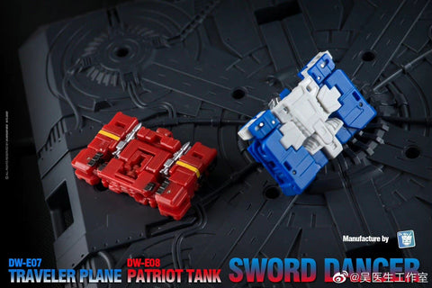 Dr.Wu Sword Dancer DW-E07 DWE07 Traveler Plane DW-E08 DWE08 Patriot Tank (G1 Slamdance 2 in 1 Mini-Cassette Warriors ) for WFC Kingdom / Legacy Blaster Dr Wu