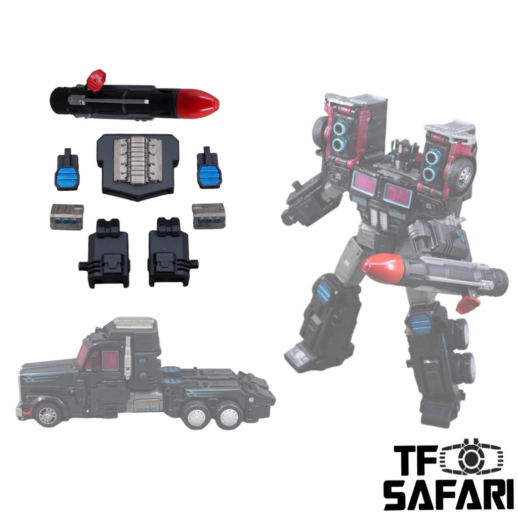 Black Soil Lab BS-02B BS02B (Previously TFS01B TFS-01B) Upgrade Kit for Generations Velocitron Legacy G2 Universe Scourge / Black Convoy (Laser Nemesis) Upgrade Kit