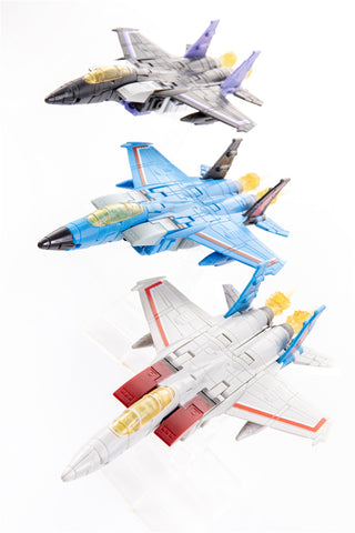 JB Jinbao Pocket Size DF06 (2.0 Version, FG01, FG02, FG03) Aircraft Battlers (Deluxe Seekers: Starscream, Skywarp, Thunderstorm, Oversized Newage Lucifer ) 12cm