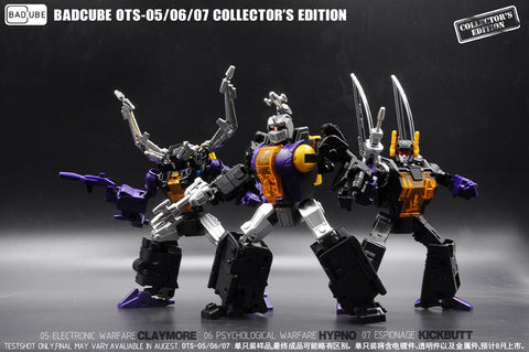 BadCube BC Evil Bug Corps OTS-05 / 06 / 07 Claymore, Hypno, Kickbutt (Shrapnel, Bombshell, Kickback) Collector's Version 14cm / 5.5"