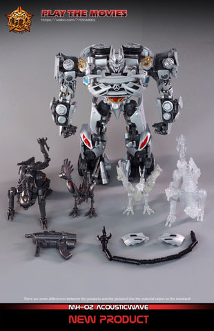 4th Party MHZ Toys MH02 MH-02 Acoustic Wave Not NA Newage XM01 Mistra (Not Bayverse DOTM Soundwave)  17cm / 6.7"