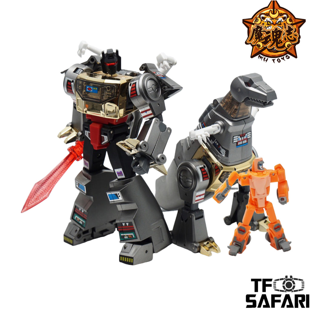 4th Party MHZ Toys MH-MINI-09C Mini09C Tyrannosaurus Rex T-Rex Metallic Version( Oversized NA Newage Ymir Grimlock)  14.5cm / 5.7”