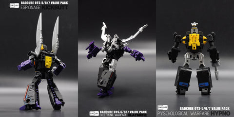 BadCube BC Evil Bug Corps OTS-05 / 06 / 07 Claymore, Hypno, Kickbutt (Shrapnel, Bombshell, Kickback) Collector's Version 14cm / 5.5"