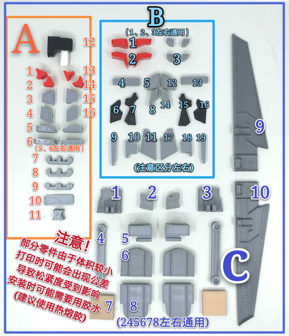 Ratchet Studio ROS-018 ROS018 Gap Filler (Leg Extensions, weapons) for Generation Selects Super Megatron Upgrade Kit