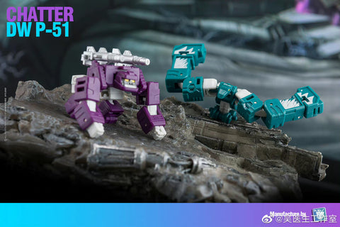 Dr.Wu DW-P51 DW P-51 Chatter (DW-E05/E06,Beastbox and Squawktalk, 2 in 1 Mini-Cassette Warriors ) for WFC Siege Soundwave Toy Version Dr Wu Upgrade Kit