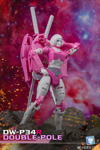 Dr.Wu DW-P34R  Double Pole Double Katanas (Pink Hilt) for WFC Siege Arcee  Dr Wu Upgrade Kit