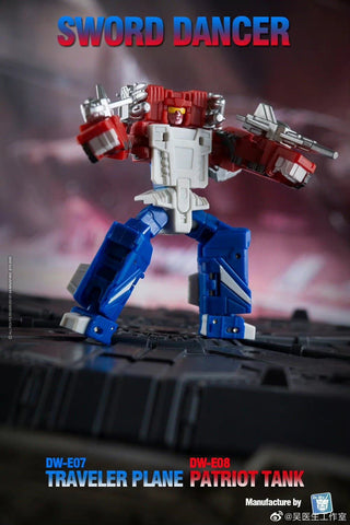 Dr.Wu Sword Dancer DW-E07 DWE07 Traveler Plane DW-E08 DWE08 Patriot Tank (G1 Slamdance 2 in 1 Mini-Cassette Warriors ) for WFC Kingdom / Legacy Blaster Dr Wu