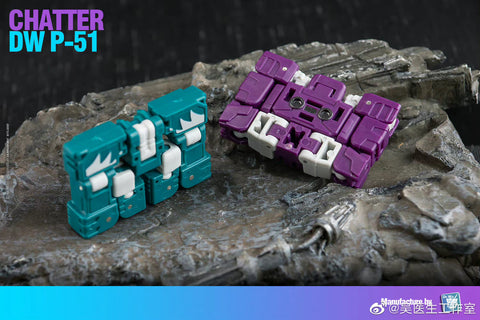 Dr.Wu DW-P51 DW P-51 Chatter (DW-E05/E06,Beastbox and Squawktalk, 2 in 1 Mini-Cassette Warriors ) for WFC Siege Soundwave Toy Version Dr Wu Upgrade Kit