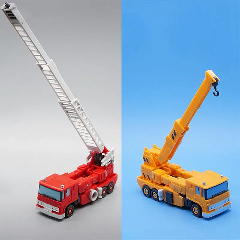 MFT MechFansToys MF-45 MF45 Fire Engine (Inferno) MF-46 MF46 Crane (Grapple) Mech Fans Toys 11cm/ 4.3"