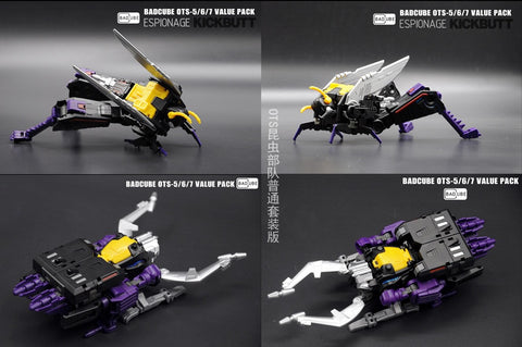 BadCube BC Evil Bug Corps OTS-05 / 06 / 07 Claymore, Hypno, Kickbutt (Shrapnel, Bombshell, Kickback) Collector's Version 14cm / 5.5"
